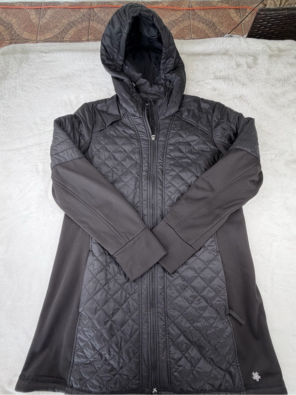 tek gear Black Quilted Hooded Puffer Jacket
